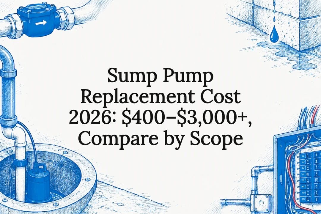 Sump Pump Replacement Cost 2026: $400–$3,000+, Compare by Scope