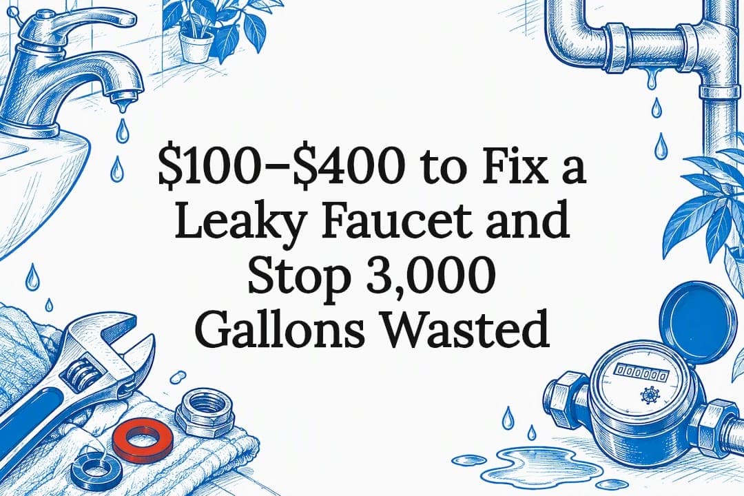 $100–$400 to Fix a Leaky Faucet and Stop 3,000 Gallons Wasted