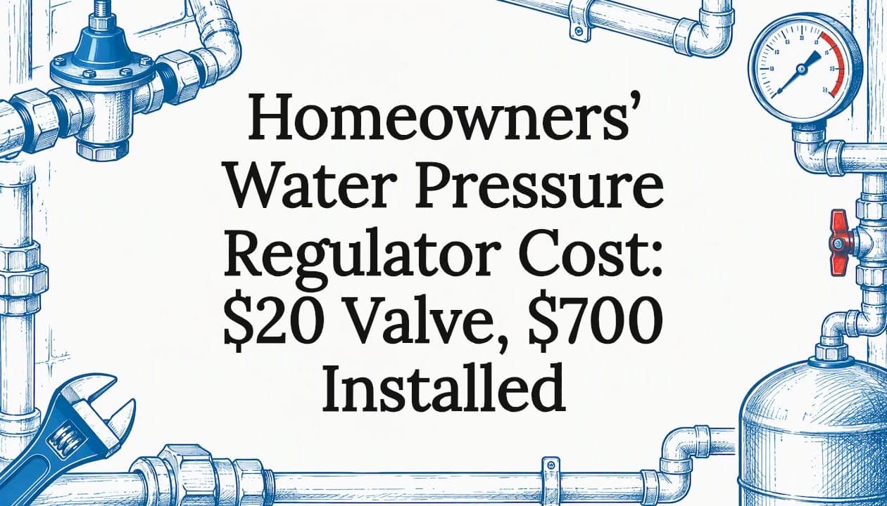 Homeowners’ Water Pressure Regulator Cost: $20 Valve, $700 Installed